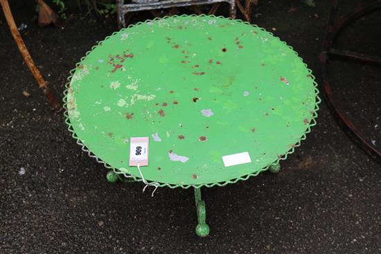 Small circular painted garden table